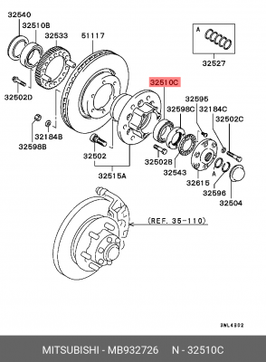 Подшипник ступицы колеса MB932726 MITSUBISHI
