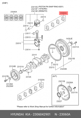 Вкладыши шатунные 2306042901 HYUNDAI KIA