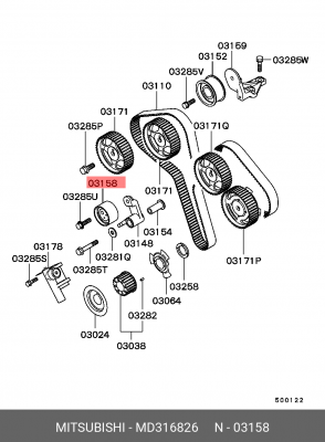 Натяжитель ролика ремня ГРМ MD316826 MITSUBISHI
