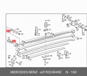 Сайлентблок - втулка рессоры A 319 324 04 50 MERCEDES BENZ