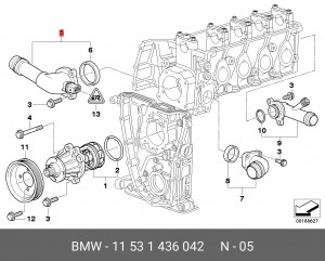 Термостат системы охлаждения 11 53 1 436 042 BMW