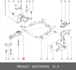 Подушка двигателя 6001549205 RENAULT