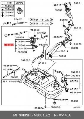 Насос электрический топливной системы MB831562 MITSUBISHI