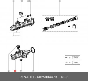 Цилиндр тормозной главный 6025004479 RENAULT