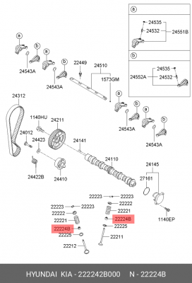 Колпачок маслосъемный 222242B000 HYUNDAI KIA
