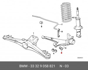 Сайлентблоки подвески (комплект) 33 32 9 058 821 BMW