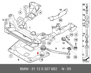 Сайлентблоки подвески (комплект) 31 12 0 307 882 BMW