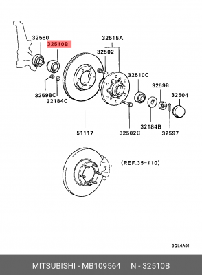 Подшипник ступицы колеса MB109564 MITSUBISHI