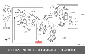 Суппорт тормозной (ремкомплект) D1120-4GA0A NISSAN