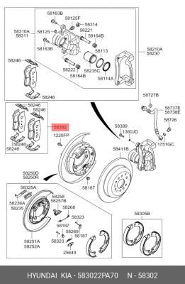 Колодки тормозные дисковые 58302-2PA70 HYUNDAI KIA