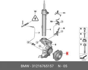 Подшипник ступицы колеса со ступицей (комплект) 31 21 6 765 157 BMW