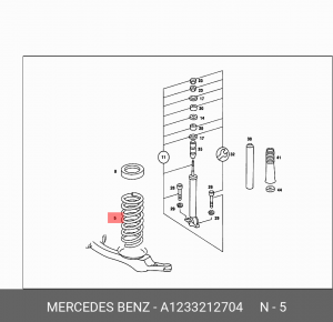 Пружина подвески A 123 321 27 04 MERCEDES BENZ