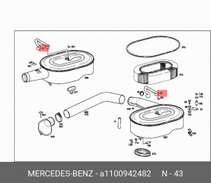 Патрубок вентиляции картера A 110 094 24 82 MERCEDES BENZ