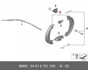 Колодки тормозные барабанные 34 41 6 761 290 BMW