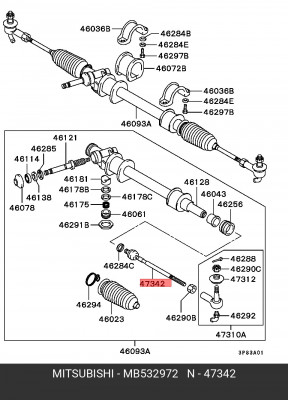 Наконечник рулевой тяги MB532972 MITSUBISHI