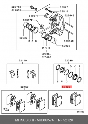 Колодки тормозные дисковые MR389574 MITSUBISHI