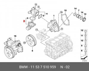 Термостат системы охлаждения 11 53 7 510 959 BMW