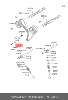 Ролик ремня ГРМ 2441035000 HYUNDAI KIA
