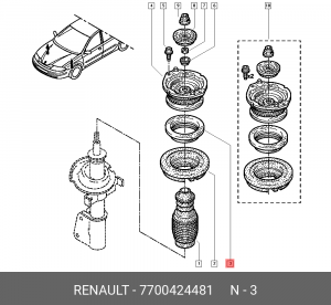 Подшипник опоры амортизатора подвески 7700424481 RENAULT