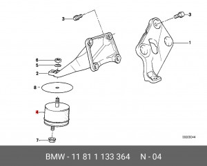 Подушка двигателя 11 81 1 133 364 BMW