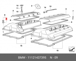 Кольцо уплотнительное 11 12 1 437 395 BMW