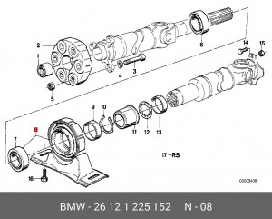 Опора карданного вала 26 12 1 225 152 BMW