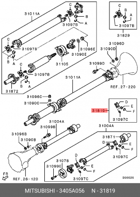 Крестовина карданного вала 3405A056 MITSUBISHI