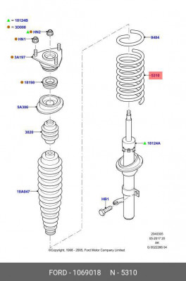 Пружина подвески 1069018 FORD