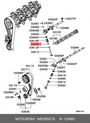 Колпачок маслосъемный MD306078 MITSUBISHI