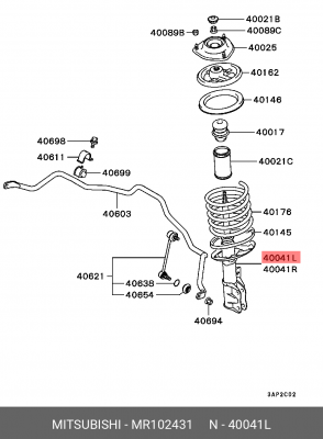 Набор для для регулировки передних стоек подвески MR102431 MITSUBISHI