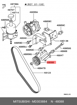 Ролик ремня приводного MD303884 MITSUBISHI