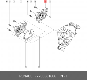 Насос - помпа системы охлаждения ДВС 77 00 861 686 RENAULT