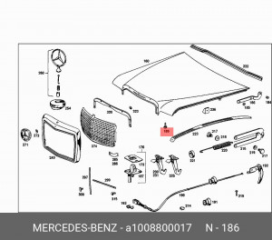 Упор капота A1008800017 MERCEDES BENZ