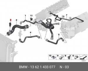 Датчик температуры охлаждающей жидкости 13 62 1 433 077 BMW