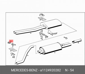 Крепление глушителя A 112 492 02 82 MERCEDES BENZ