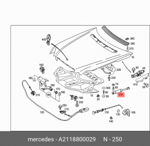 Амортизатор капота A2118800029 MERCEDES BENZ