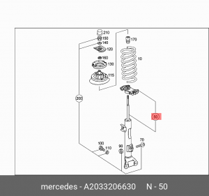 Амортизатор подвески A2033206630 MERCEDES BENZ
