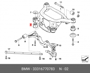 Сайлентблок задней балки 33 31 6 770 783 BMW