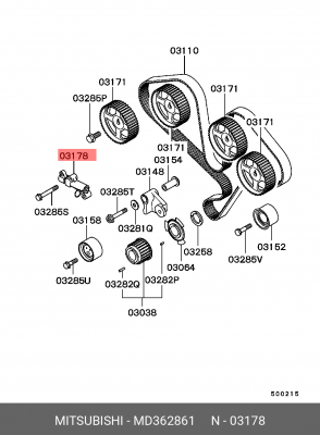 Натяжитель ремня ГРМ в сборе MD362861 MITSUBISHI