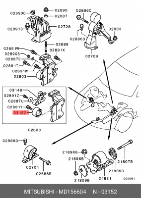 Ролик ремня ГРМ MD156604 MITSUBISHI