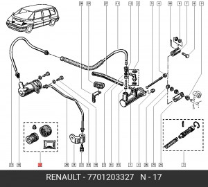 Цилиндр сцепления рабочий (ремкомплект) 7701203327 RENAULT