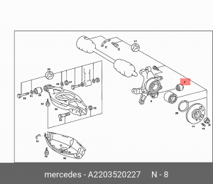 Опора шаровая подвески A 220 352 02 27 MERCEDES BENZ