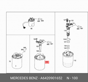 Фильтр топливный A 642 090 16 52 MERCEDES BENZ