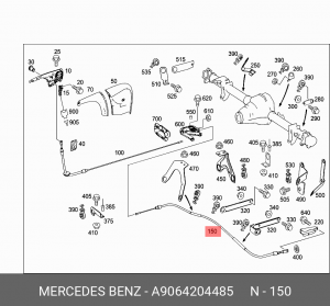 Трос ручного тормоза A9064204485 MERCEDES BENZ