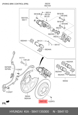 Диск тормозной 58411-3S000 HYUNDAI KIA