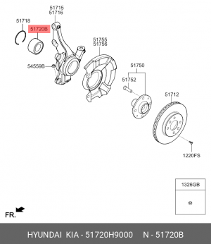Подшипник ступицы колеса 51720H9000 HYUNDAI KIA