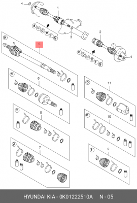 ШРУС 0K01222510A HYUNDAI KIA