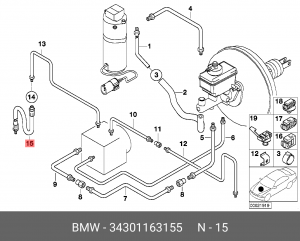 Шланг тормозной 34 30 1 163 155 BMW
