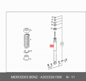 Амортизатор подвески A2023261500 MERCEDES BENZ