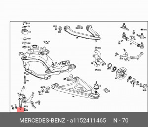 Втулка стабилизатора A 115 241 14 65 MERCEDES BENZ